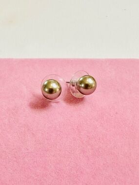 Silver Tone Ball Stud Earrings